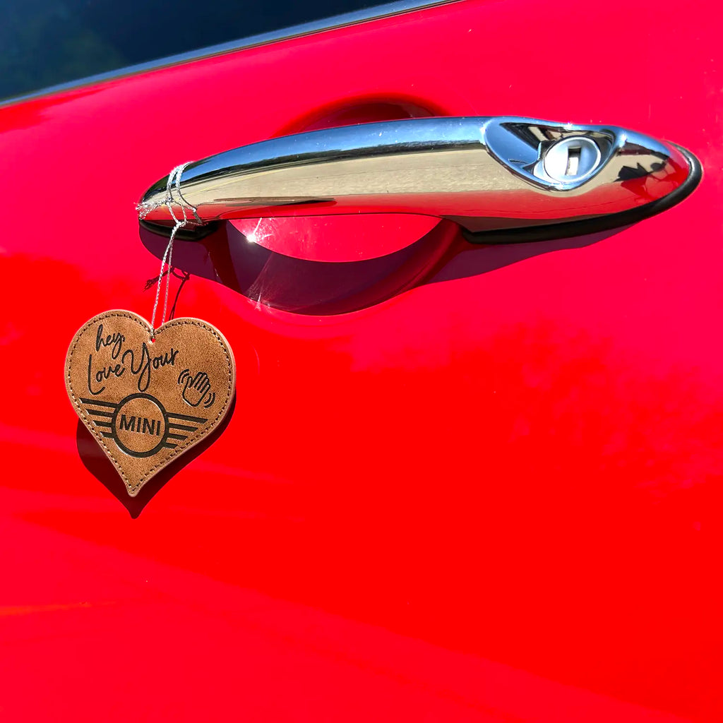 MINI Love Ducking Ornament  on a red MINI door handle